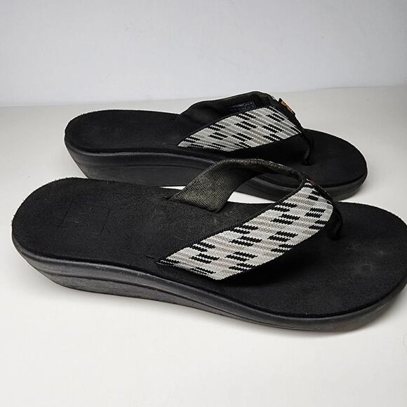 Teva Voya Wedge Thong Sandals Black and Gray‎ womens size 10 - Picture 3 of 9